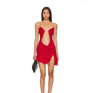 Jaded London Vibrant Red Backless Dress